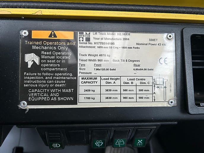 Hyster H2.50 XM : Diesel Forklift Truck - Gallery image 13
