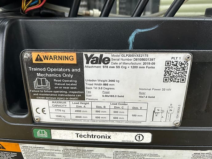 Yale GLP20SVX E2175 LPG Forklift Truck - Gallery image 16