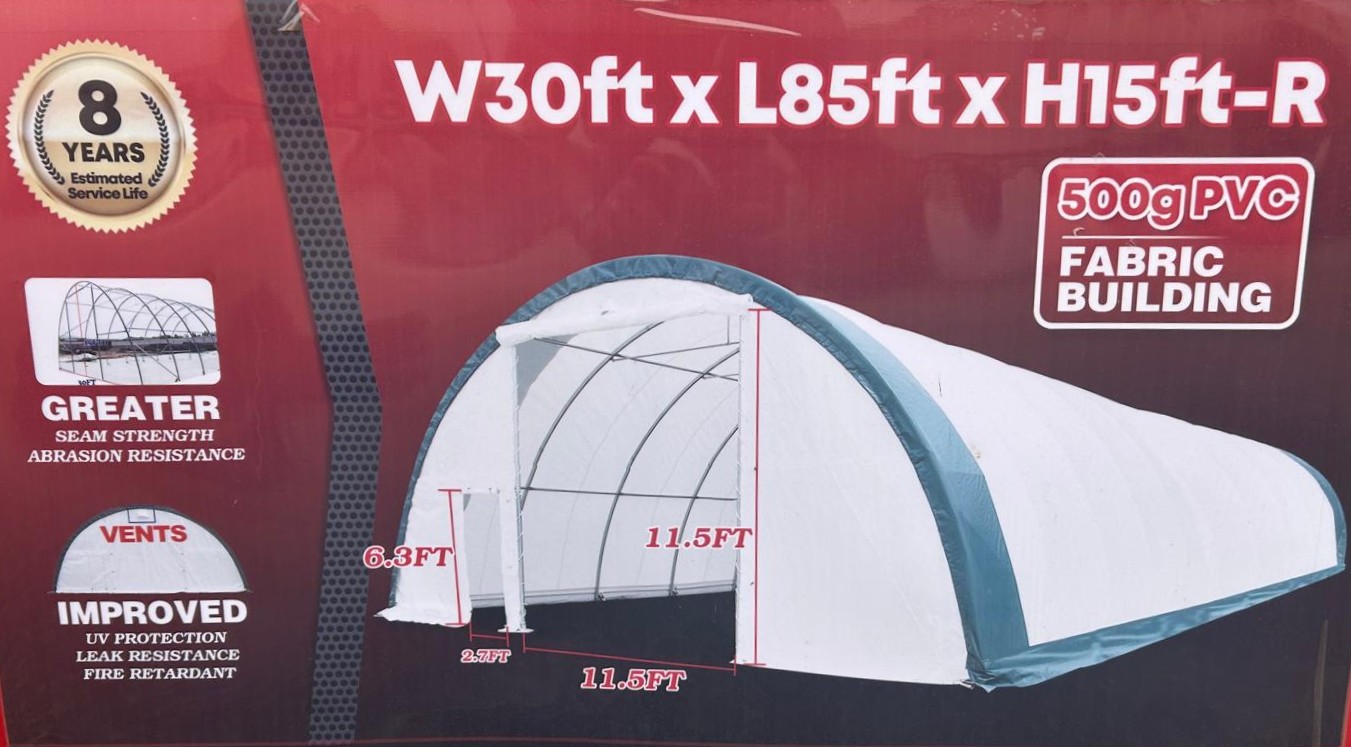 30ft x 85ft x 15ft Steel Framed PVC Storage Shelter - Gallery image 2