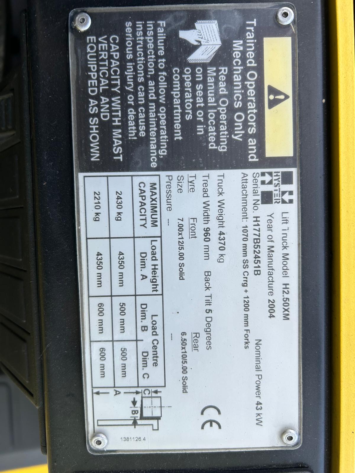 Hyster H2.5XM Diesel Forklift Truck - Gallery image 19
